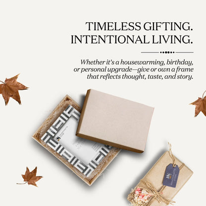 Brick Pattern Bone Inlay Picture Frames - Black/White
