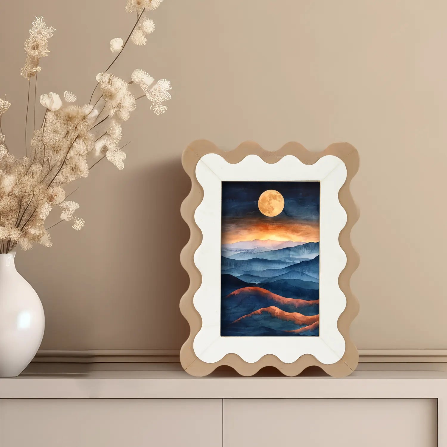 Handcrafted Scalloped Picture Frame