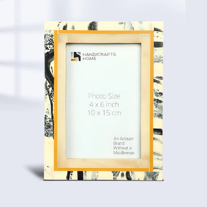 Abstract Ink Art Collection Resin Inlay Frame - Ivory