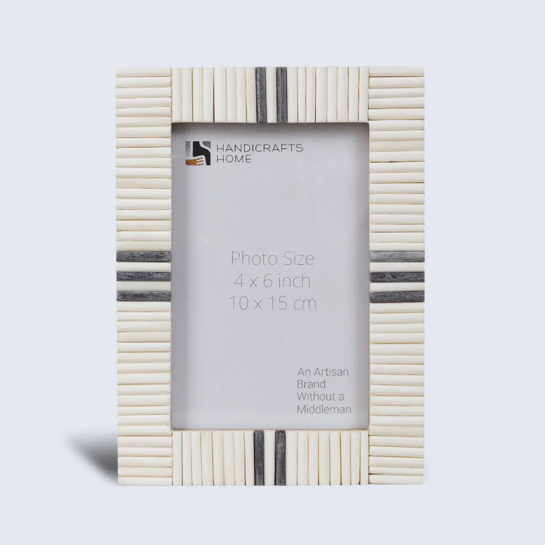 Handmade Bone Inlay Gray and White Frame