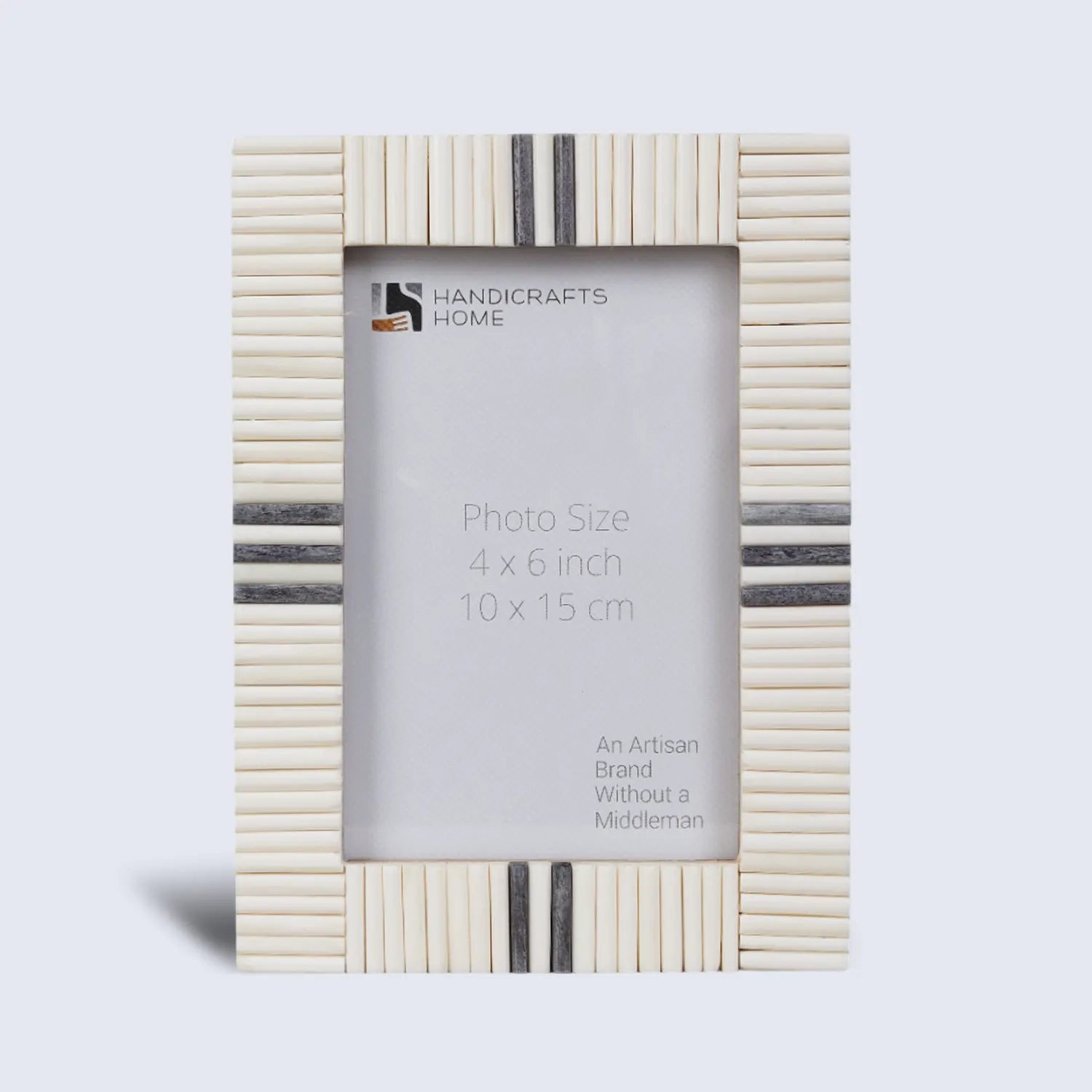 Handmade Bone Inlay Gray and White Frame