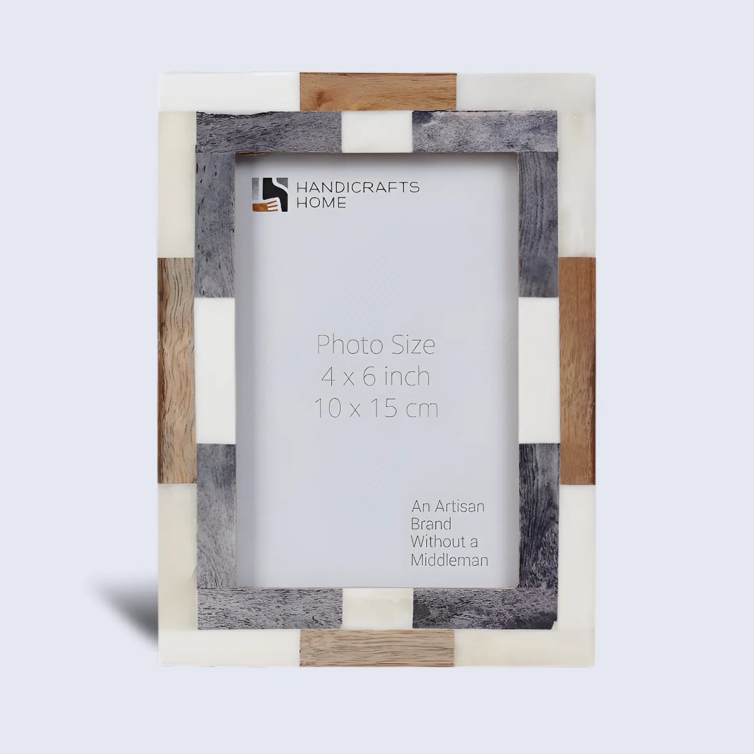 Picture Frame Woodstrip Tile Collection Wood &amp; Bone Inlay Multi – 4x6 &amp; 5x7"