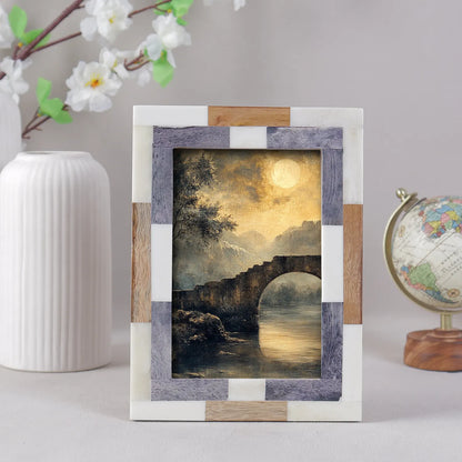Picture Frame Woodstrip Tile Collection Wood &amp; Bone Inlay Multi – 4x6 &amp; 5x7"