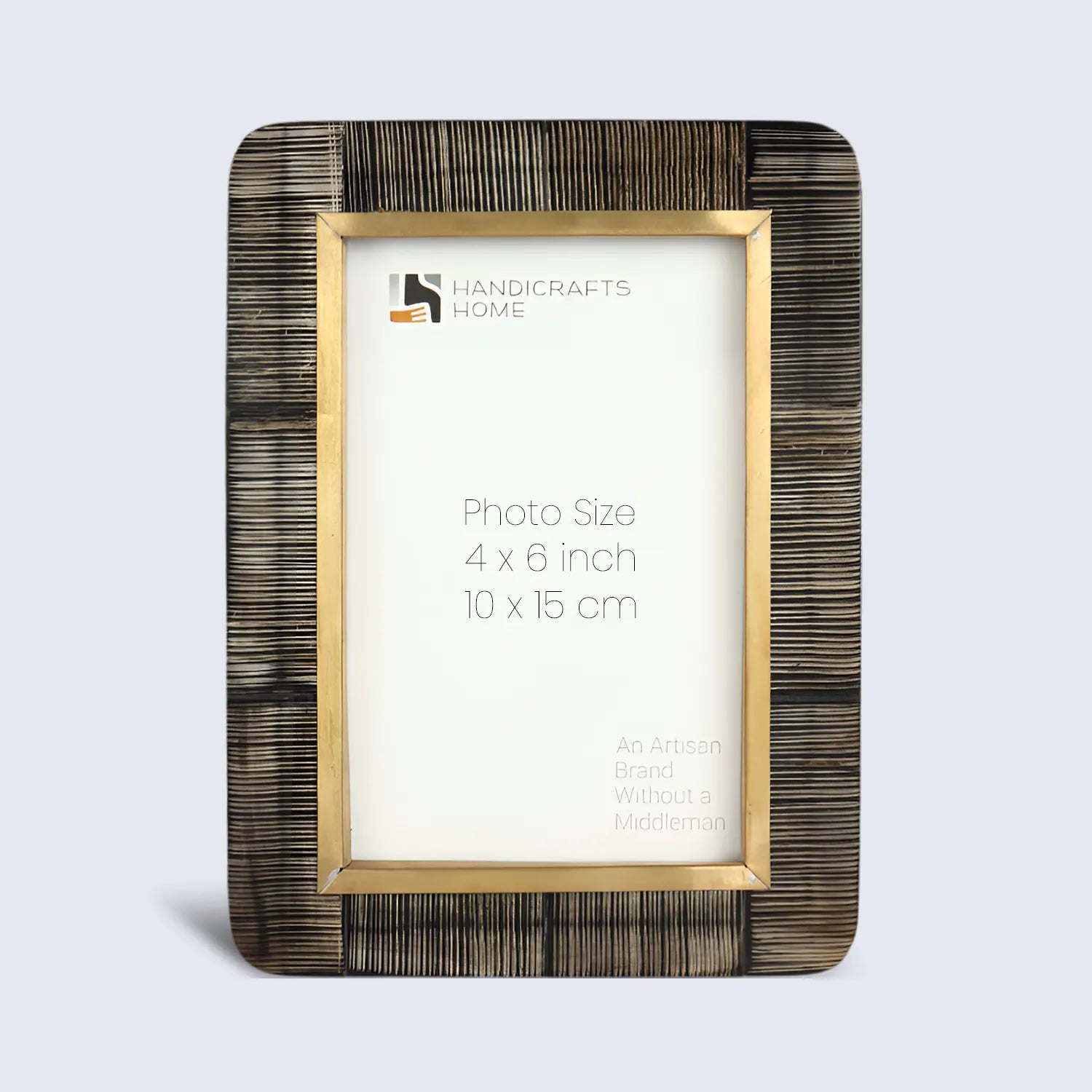 Picture Frame Shagrin Collection Horn Inlay &amp; Brass Brown – 2 Sizes