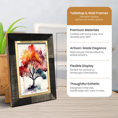 Shagrin Collection Brass &amp; Horn Inlay Picture Frame – 2 Sizes