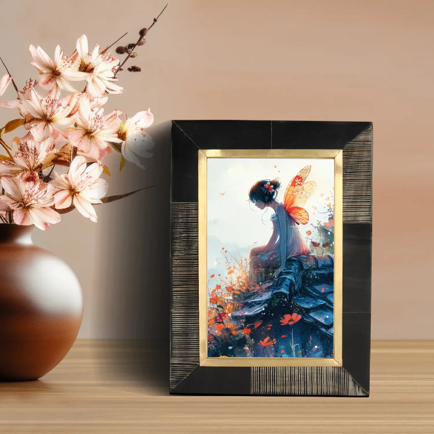 Shagrin Collection Brass &amp; Horn Inlay Picture Frame – 2 Sizes