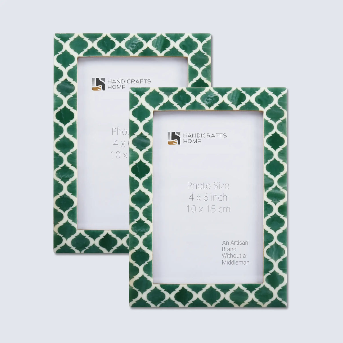 Casablanca Verde Resin Inlay Picture Frames - Set of 2