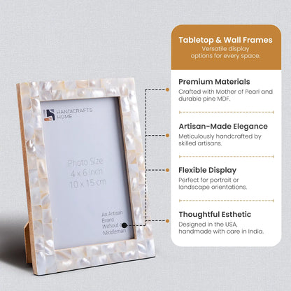 Mother of Pearl Inlay Picture Frame - White