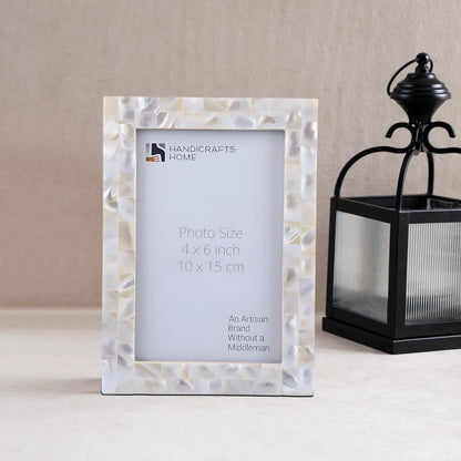 Mother of Pearl Inlay Picture Frame - White