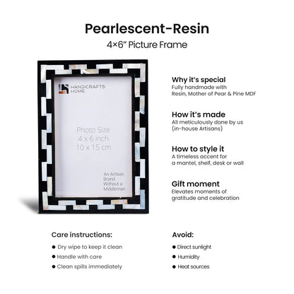 Pearlescent Tiptoe Mother of Pearl &amp; Resin Inlay Picture Frame