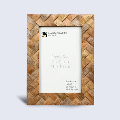 Wood Inlay Cinnamon Plaits Handcrafted Picture Frame