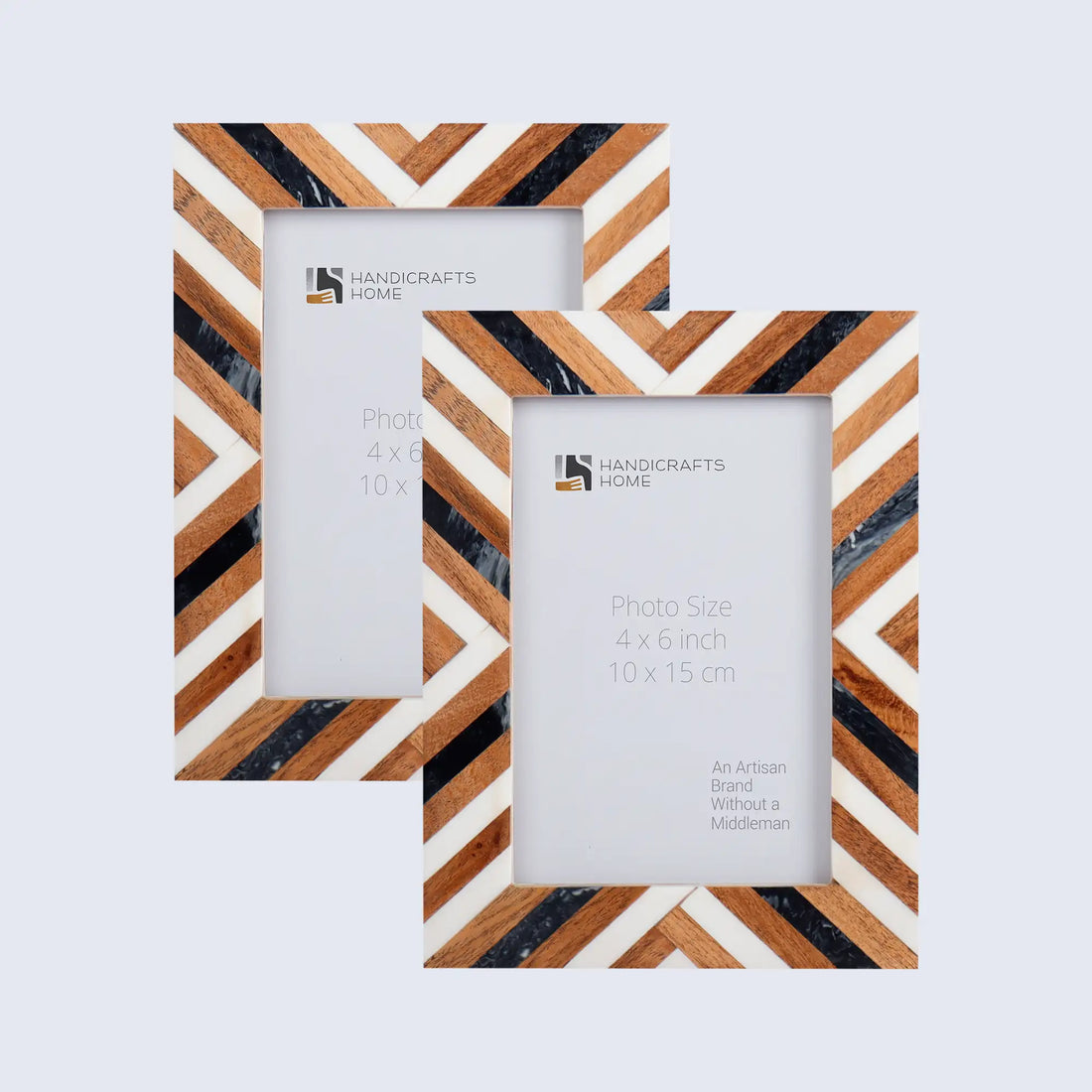 Handmade Resin &amp; Pine Inlay Frame Set - 2 Pc