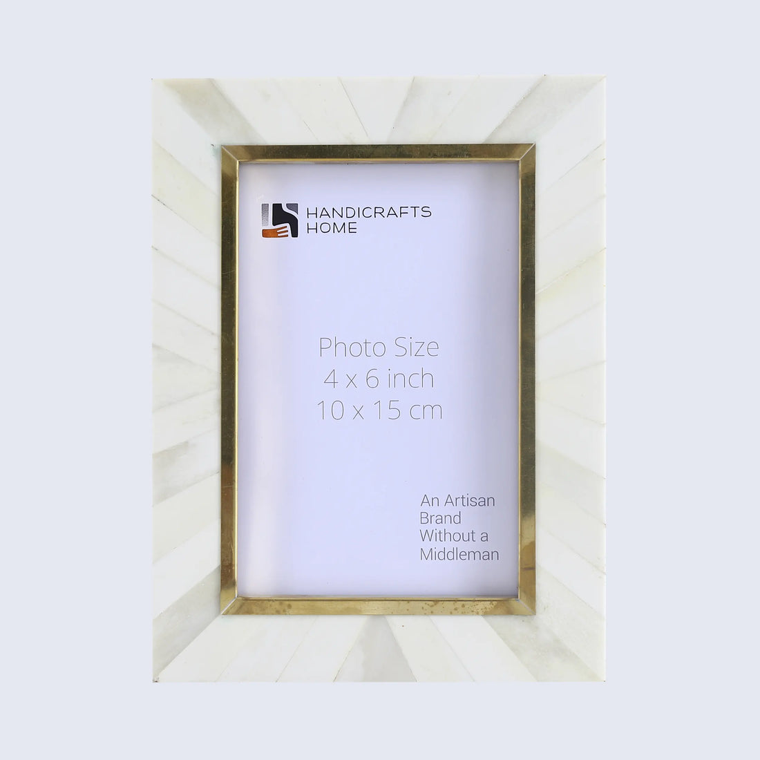 Handmade Bone and Brass Inlay Picture Frame