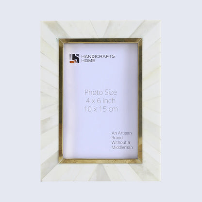 Handmade Bone and Brass Inlay Picture Frame