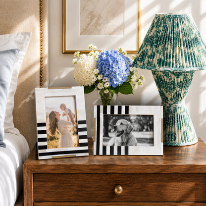 Black Bone &amp; Brass Inlay Picture Frame | West Coast Naples