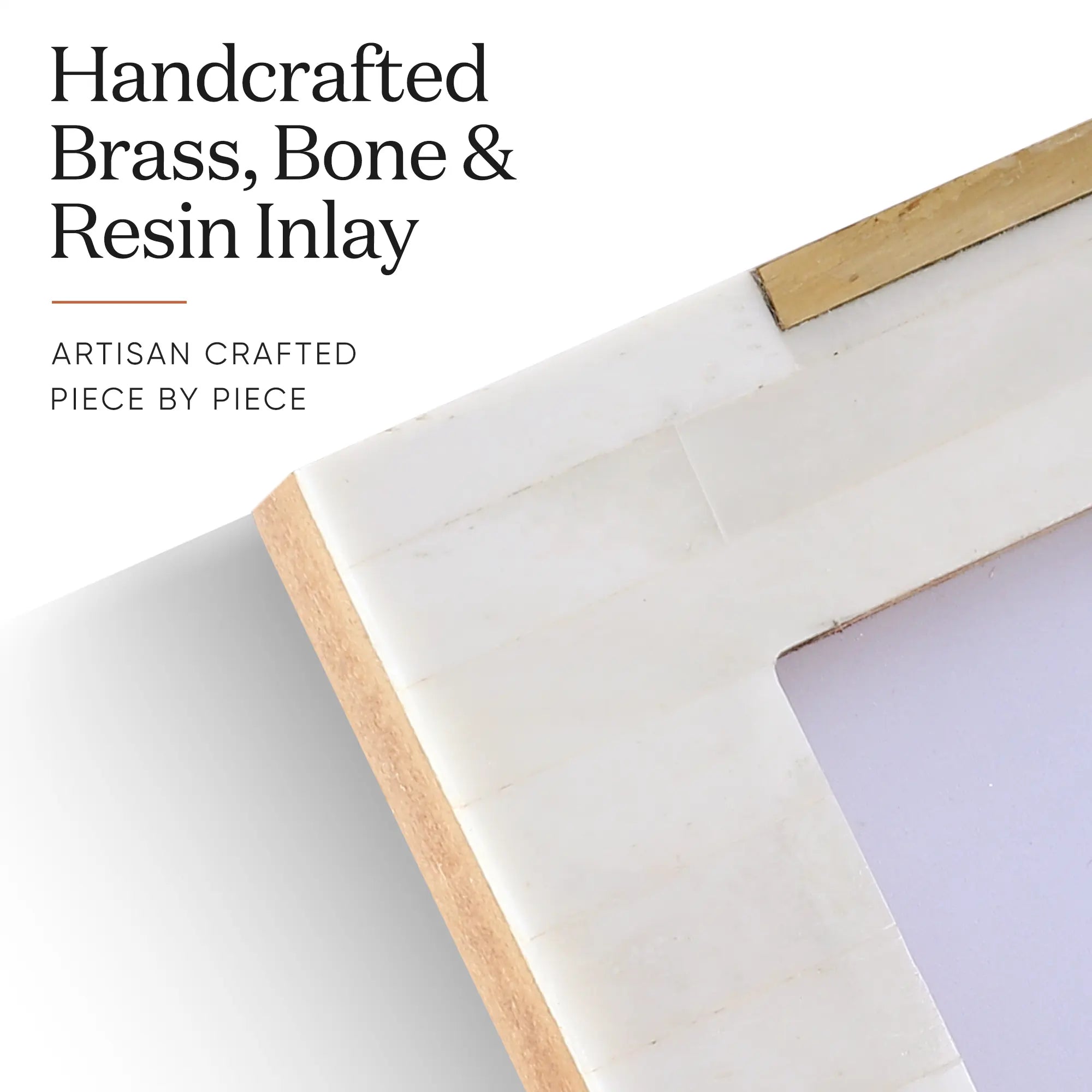 Black Bone &amp; Brass Inlay Picture Frame | West Coast Naples