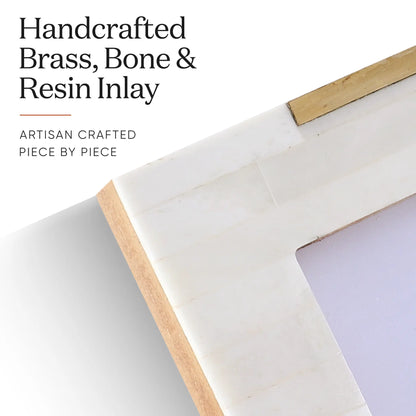 Black Bone &amp; Brass Inlay Picture Frame | West Coast Naples