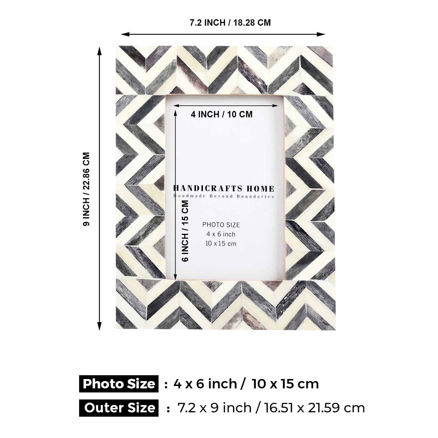 Handmade Herringbone Picture Frame