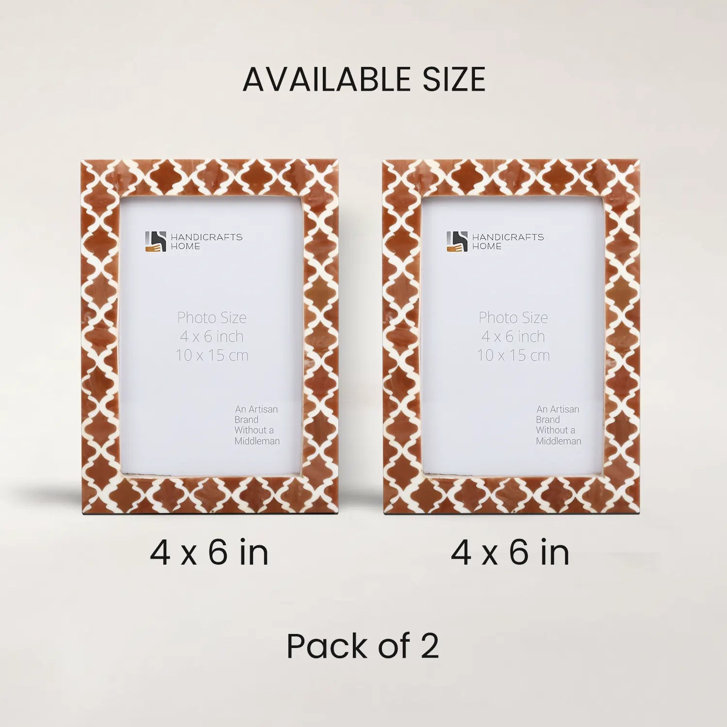 Casablanca Mocha Resin Inlay Picture Frames - Set of 2