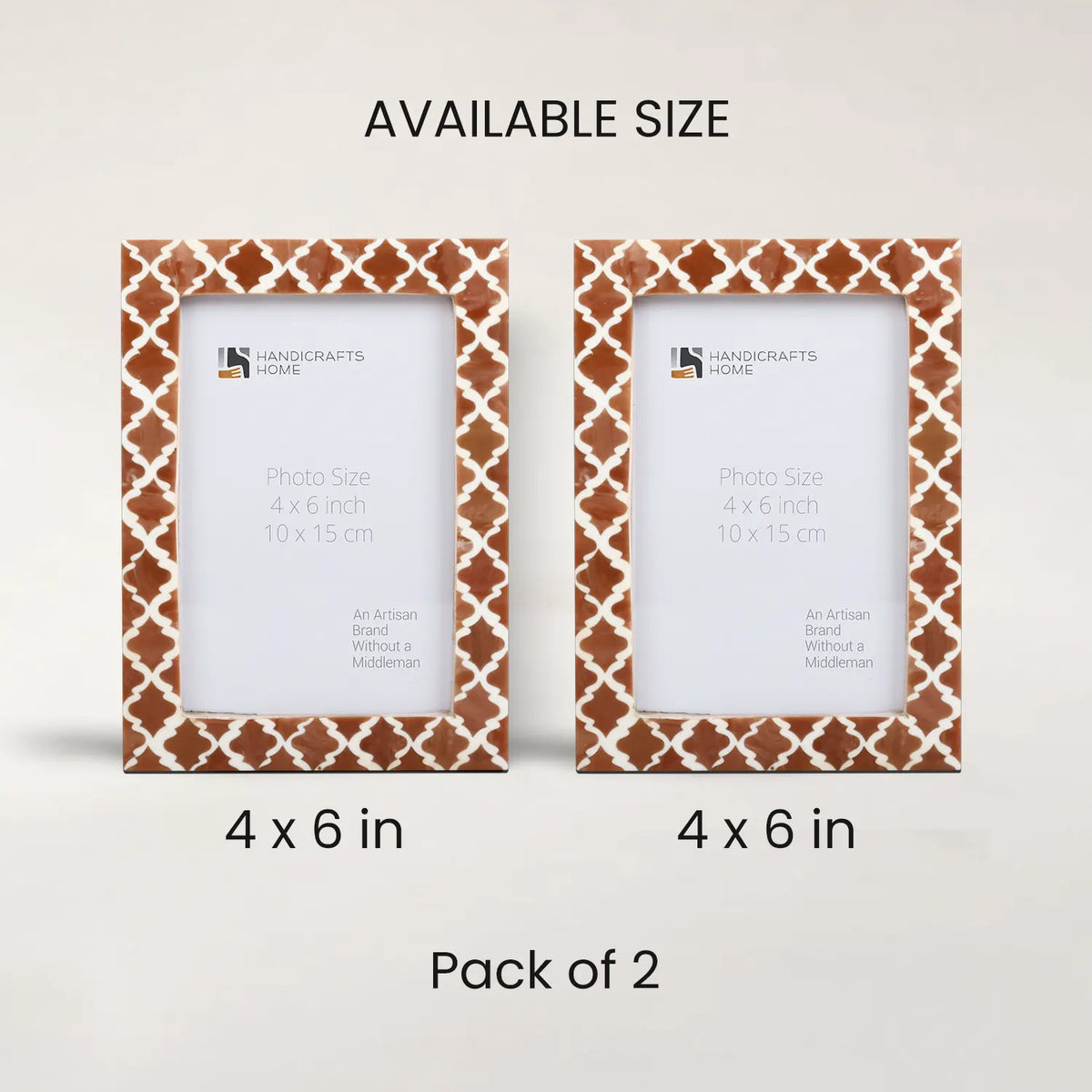 Casablanca Mocha Resin Inlay Picture Frames - Set of 2