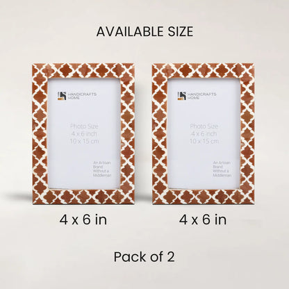 Casablanca Mocha Resin Inlay Picture Frames - Set of 2