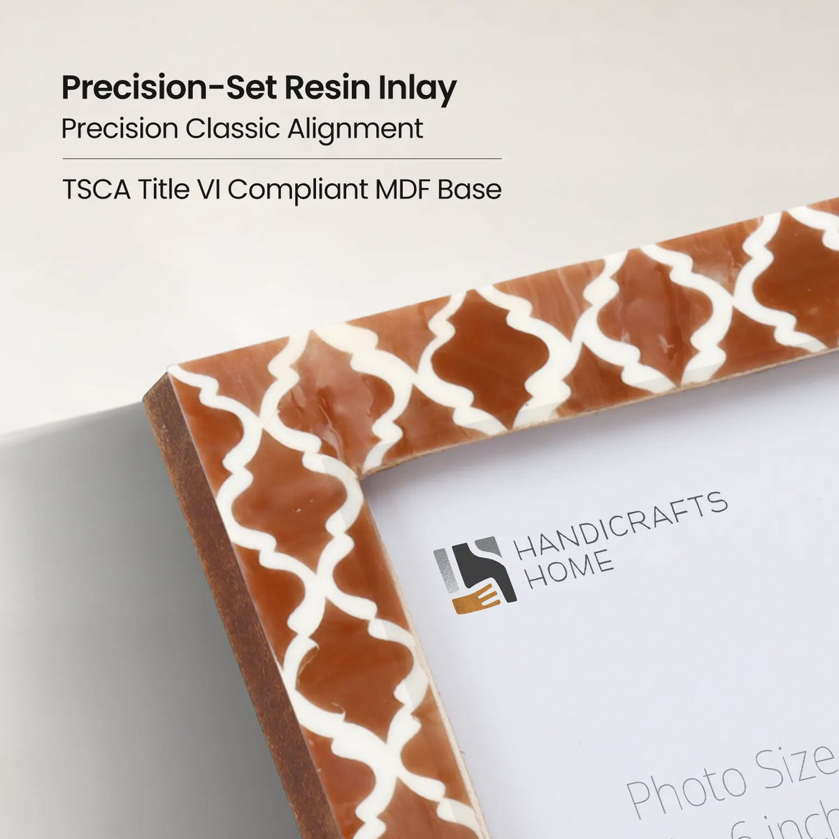 Casablanca Mocha Resin Inlay Picture Frames - Set of 2