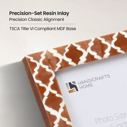 Casablanca Mocha Resin Inlay Picture Frames - Set of 2