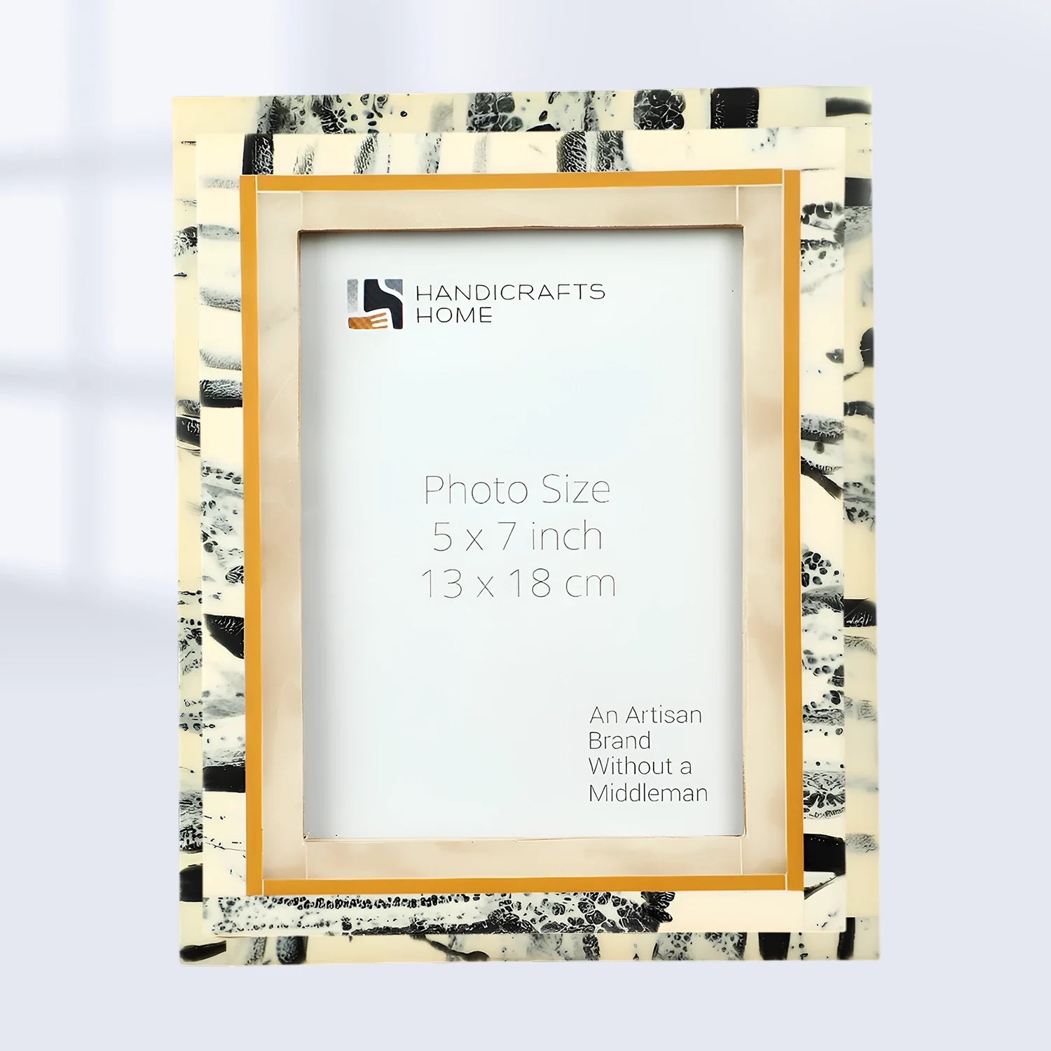 Abstract Ink Art Collection Resin Inlay Frame - Ivory