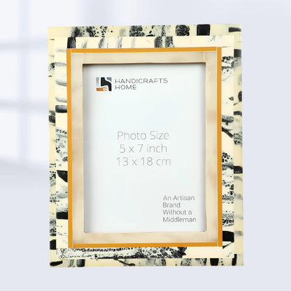 Abstract Ink Art Collection Resin Inlay Frame - Ivory