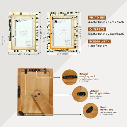 Abstract Ink Art Collection Resin Inlay Frame - Ivory