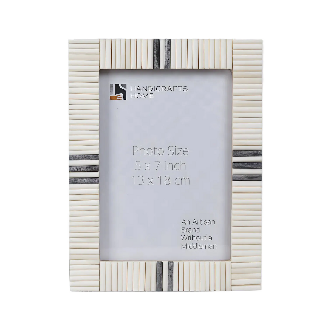 Handmade Bone Inlay Gray and White Frame