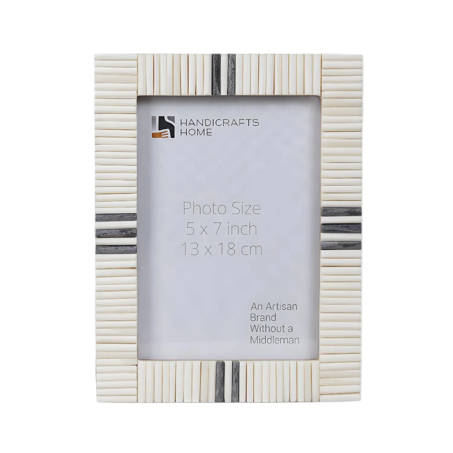 Handmade Bone Inlay Gray and White Frame
