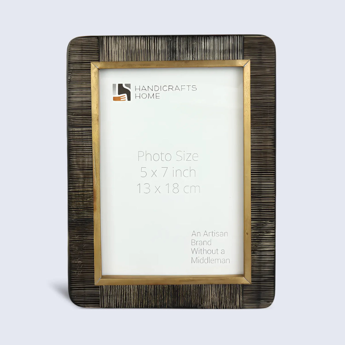 Picture Frame Shagrin Collection Horn Inlay &amp; Brass Brown – 2 Sizes