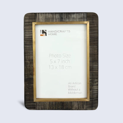 Picture Frame Shagrin Collection Horn Inlay &amp; Brass Brown – 2 Sizes
