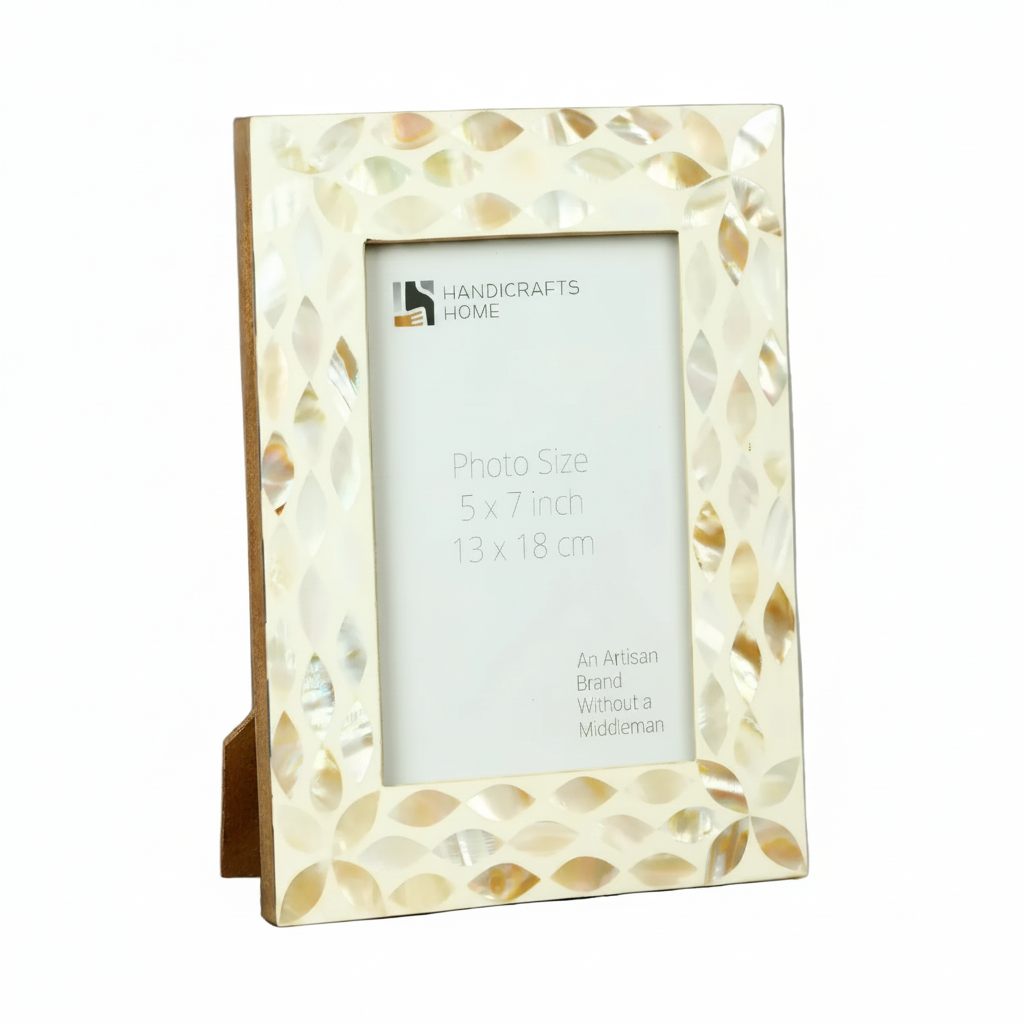 Mother Of Pearl Resin Inlay Floral Design Picture Frame