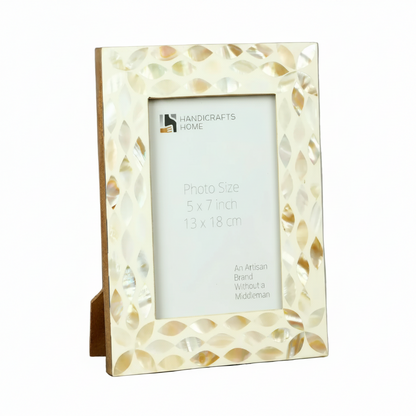 Mother Of Pearl Resin Inlay Floral Design Picture Frame