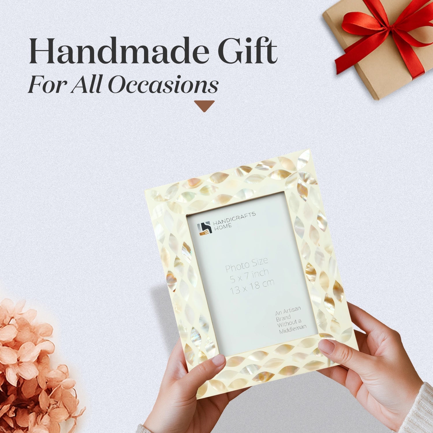 Mother Of Pearl Resin Inlay Floral Design Picture Frame