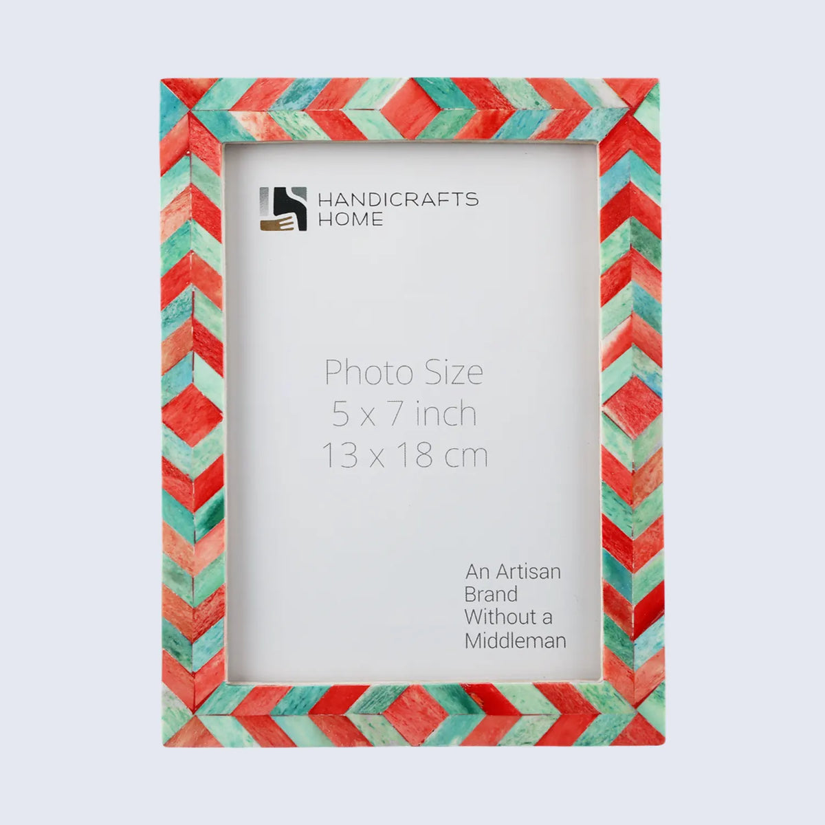 Mosaic Chevron Resin Inlay Frame - Green &amp; Red