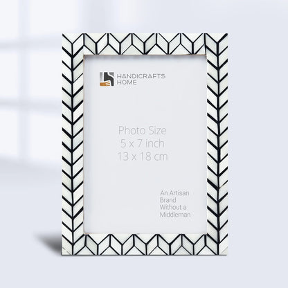 Arctic Horizon Bone Inlay &amp; Resin Frame - Black &amp; White