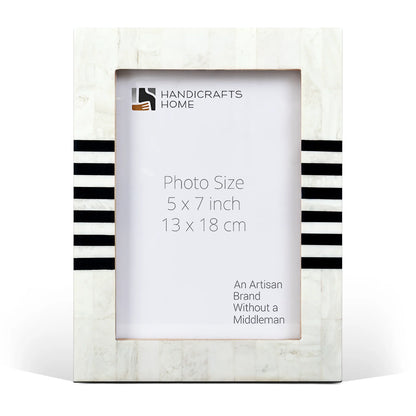 Contour Lado Modern Black &amp; White Resin Inlay Picture Frame