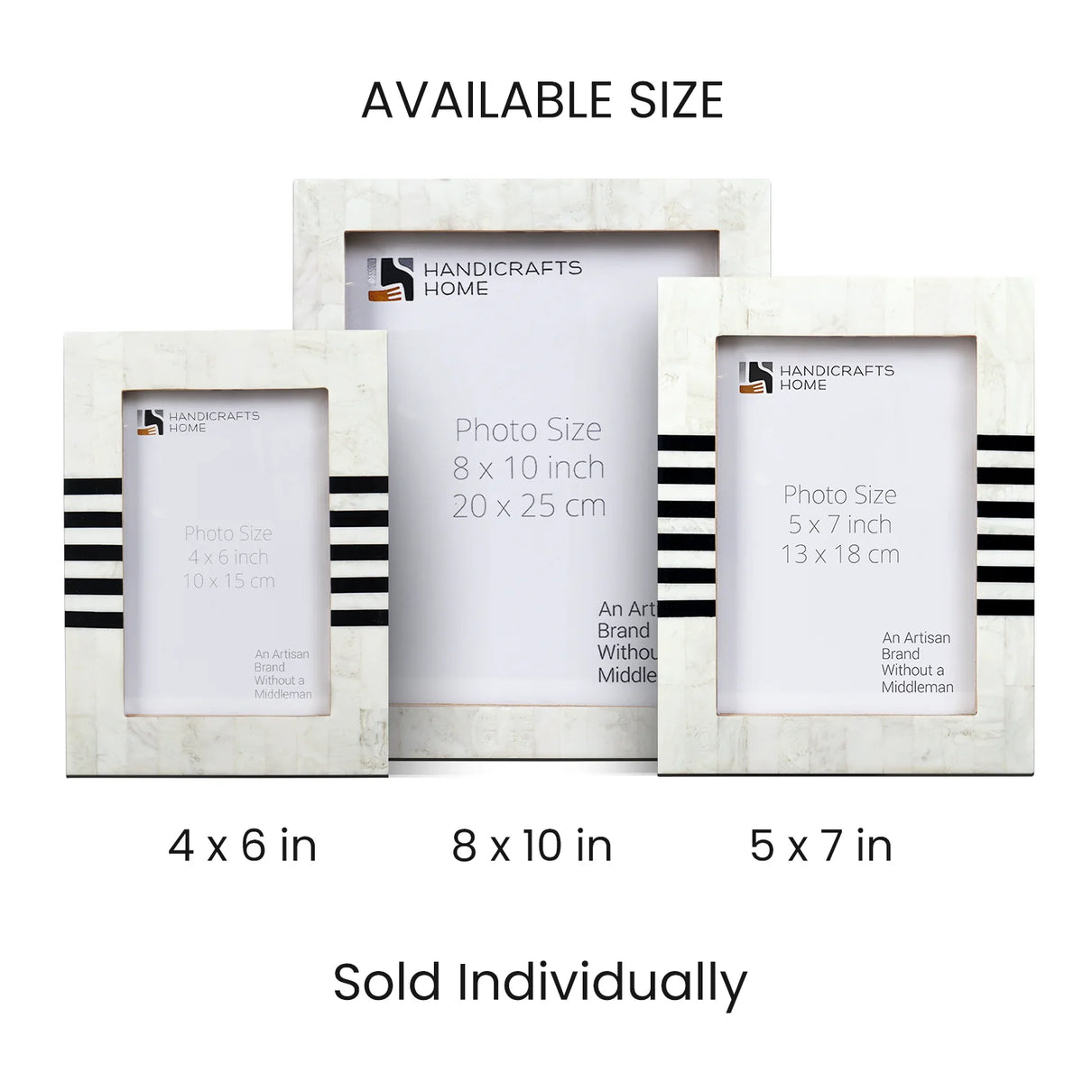 Contour Lado Modern Black &amp; White Resin Inlay Picture Frame