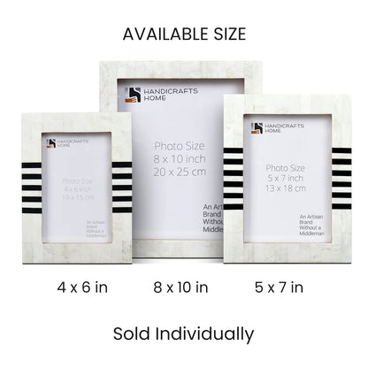 Contour Lado Modern Black &amp; White Resin Inlay Picture Frame