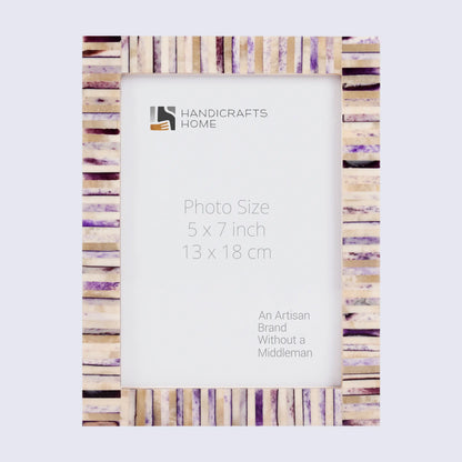 Handcrafted Pearlescent Bone Inlay Picture Frames