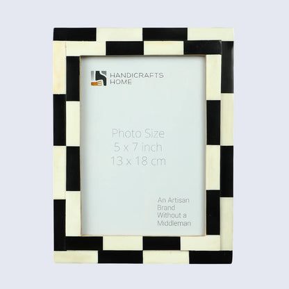 Silhouette Shuffled Collection Bone Inlay Picture Frame - Black &amp; White