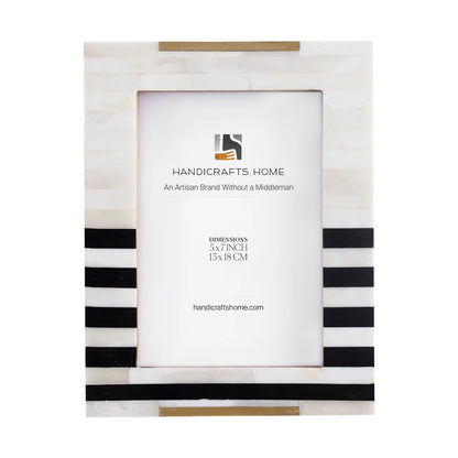 Black Bone &amp; Brass Inlay Picture Frame | West Coast Naples