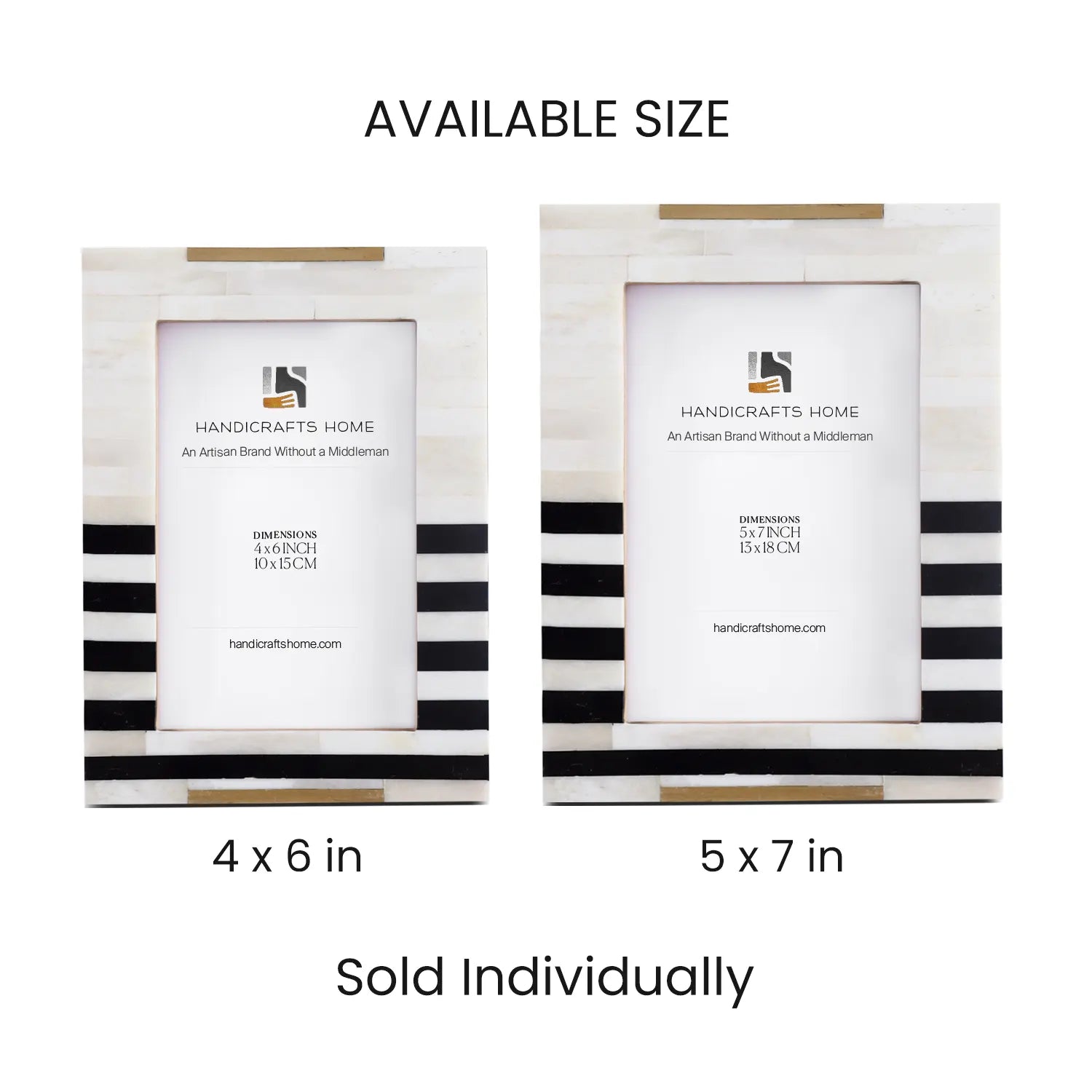 Black Bone &amp; Brass Inlay Picture Frame | West Coast Naples