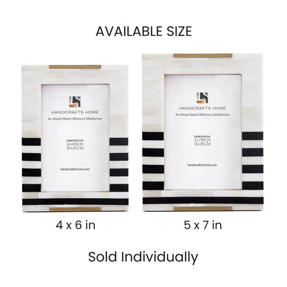 Black Bone &amp; Brass Inlay Picture Frame | West Coast Naples