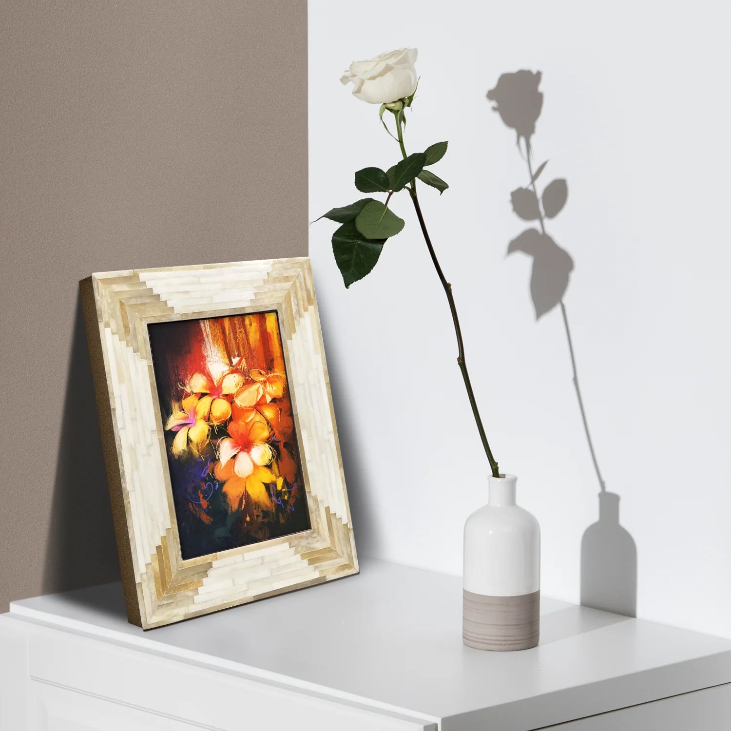 Apache Harvest Bone Inlay Picture Frame