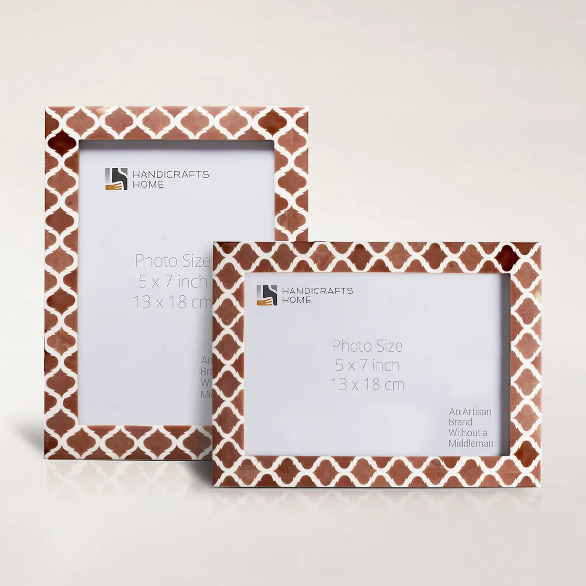 Casablanca Mocha Resin Inlay Picture Frames - Set of 2