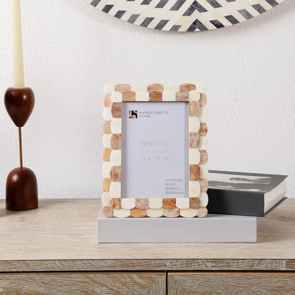 Scalloped Bone Inlay Handmade Picture Frame